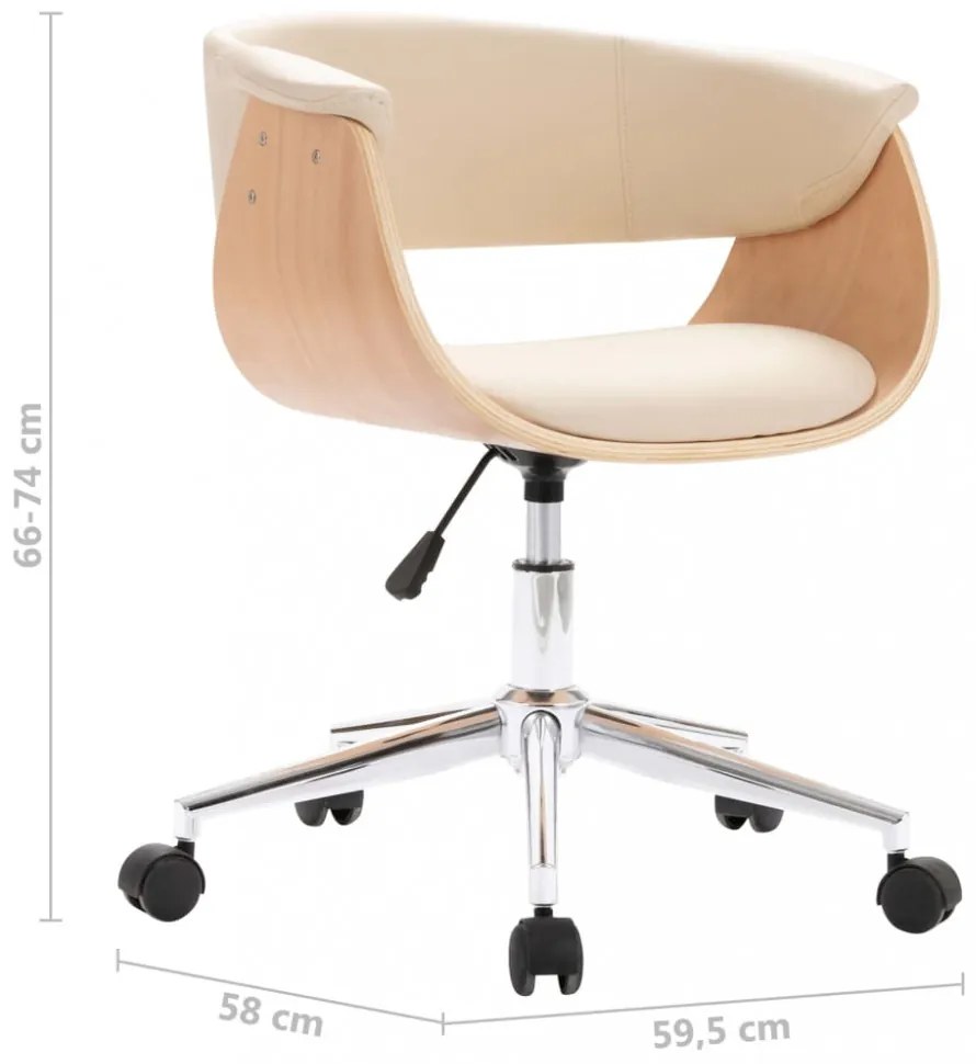 2 db krémszínű műbőr forgó étkezőszék