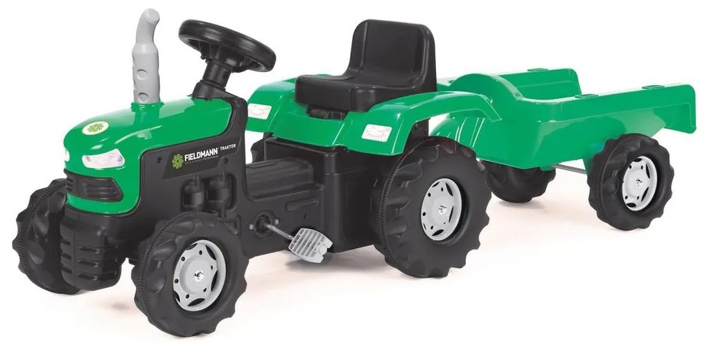 Buddy Toys Pedálos traktor utánvonóval fekete/zöld 57000765