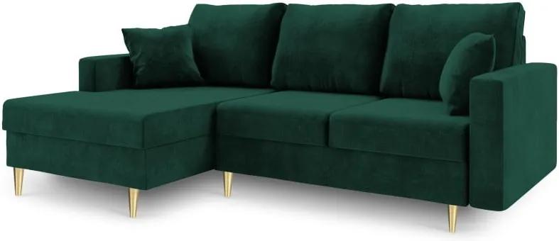 Muguet zöld kinyitható kanapé tárolóhellyel, bal oldali - Mazzini Sofas