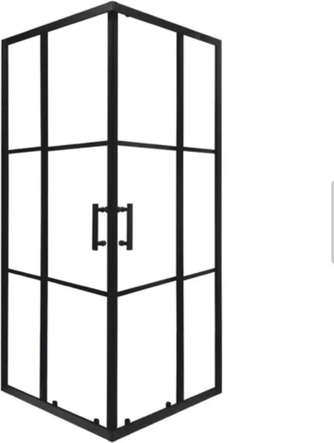 Viva AQUA - FEKETE mintás - FEKETE keretes - zuhanykabin - 90 SZÖGLETES - 6 mm üveg - 90 x 90 x 190