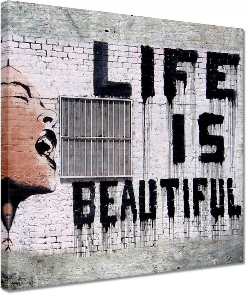 Festmények 30x30 Life is Beautiful Banksy