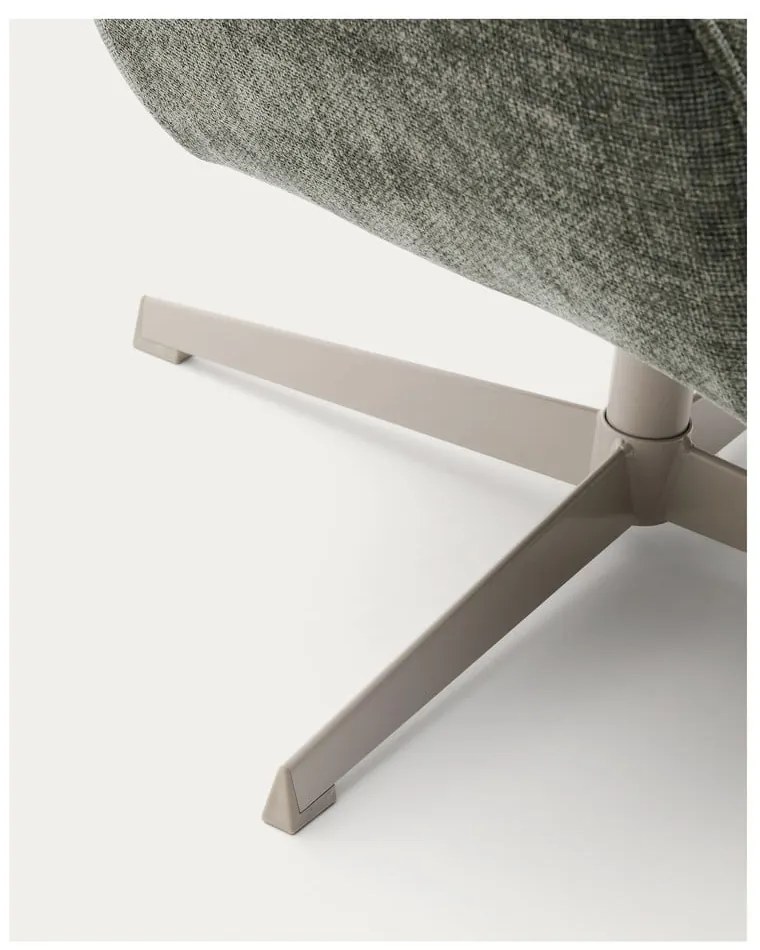 Szürkészöld forgó zsenília fotel Teryl – Kave Home