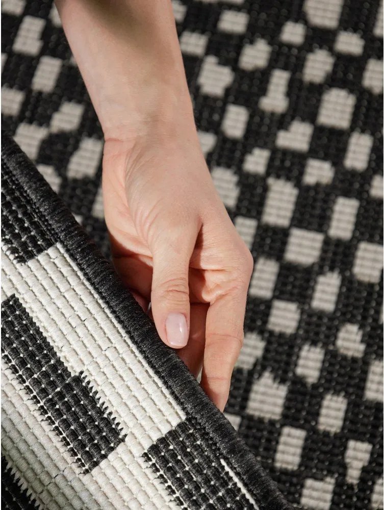 Fekete-krémszínű kültéri-beltéri szőnyeg 120x170 cm Haringey Barkham – Ted Baker