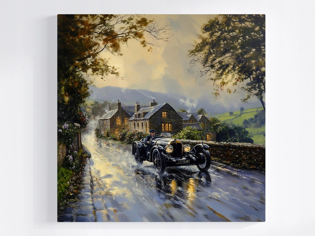 Poszter Utca Út Falu Anglia Régi Retro Autó 40x40