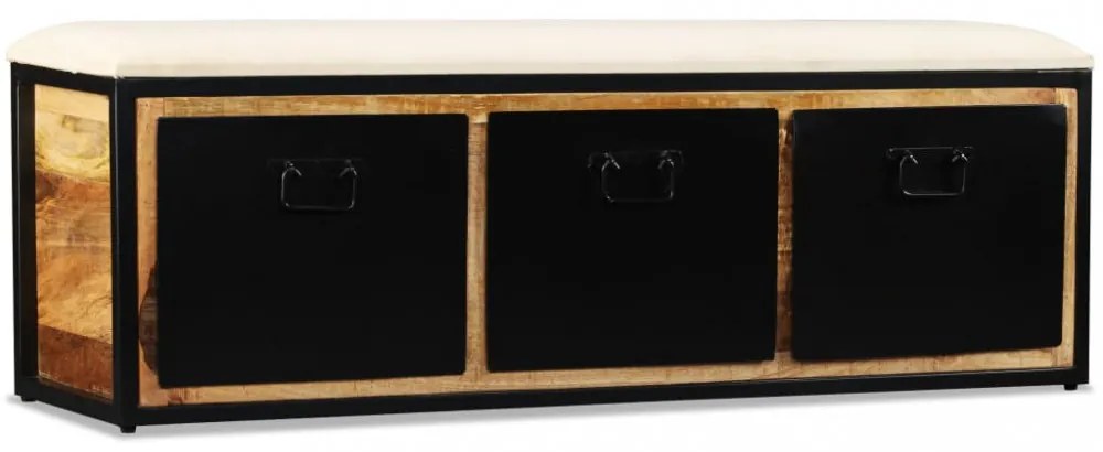 tömör mangófa tárolópad 3 fiókkal 120 x 30 x 40 cm