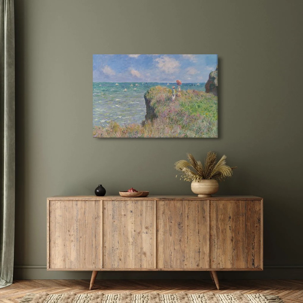 Kép - Claude Monet, Cliff Walk at Pourville, reprodukciók (90x60 cm)