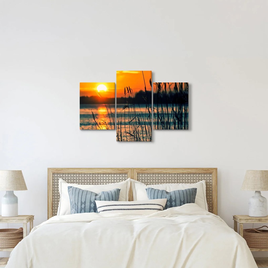 Kép - Naplemente a tó felett (90x60 cm)