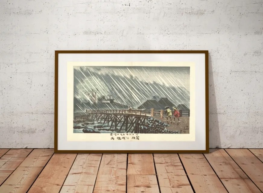 Japán Fa Kobayashi Kiyochika 1882 méret 50x30cm