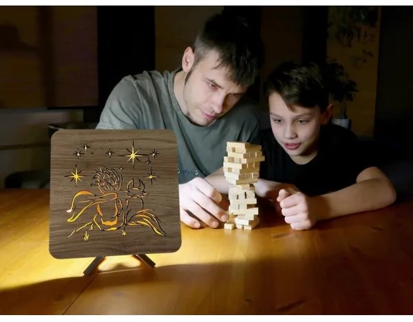 Li-Go 5788/DUB2 - LED asztali dekoráció LED/12W/230V 19x19 cm tölgy/A kis herceg