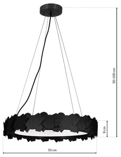 LED Csillár zsinóron SOHO 1xLED/24W/230V fekete