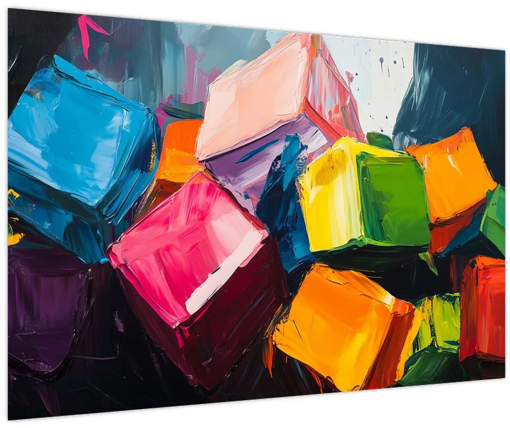 Kép - Színes kockák (90x60 cm)