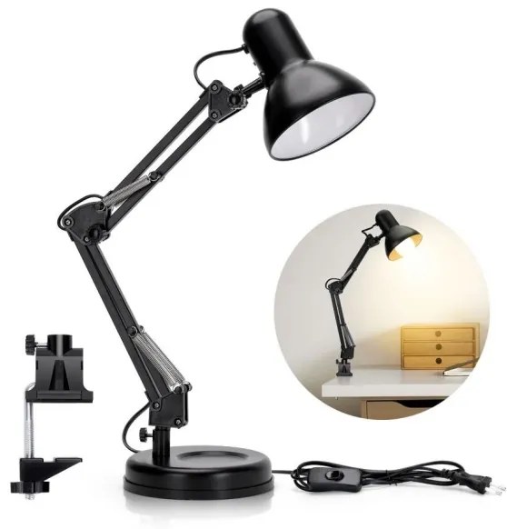 Aigostar - Asztali lámpa 2in1 1xE27/40W/230V fekete