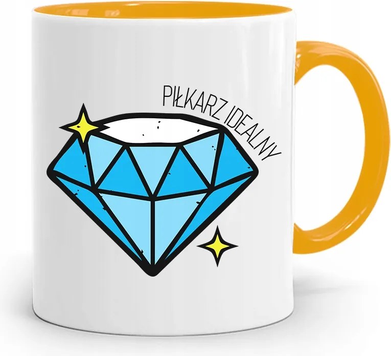 Sárga Bögre Labdarúgónak Tökéletes Labdarúgó Ajándék fényképes nyomtatással