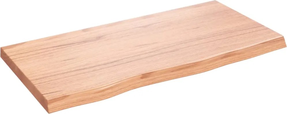 vidaXL világosbarna kezelt tömör tölgyfa asztallap 80x40x(2-4) cm