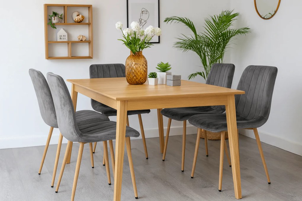 Sötétszürke étkezőszék LAVA bársony