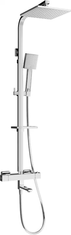 Mexen CQ45 fürdőkádi-zuhanykészlet zuhanyrózsával és termosztátos csapteleppel, króm - 779104595-00