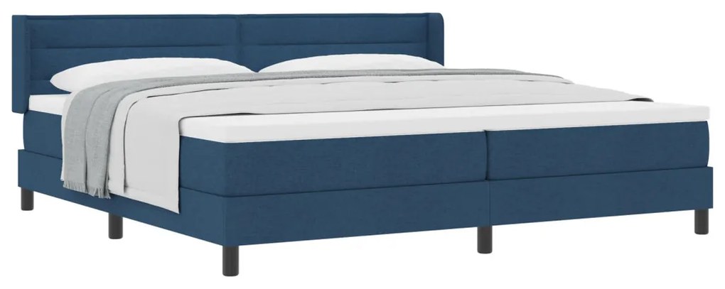 Boxspring ágy matraccal, kék, 200x200 cm - Szövet