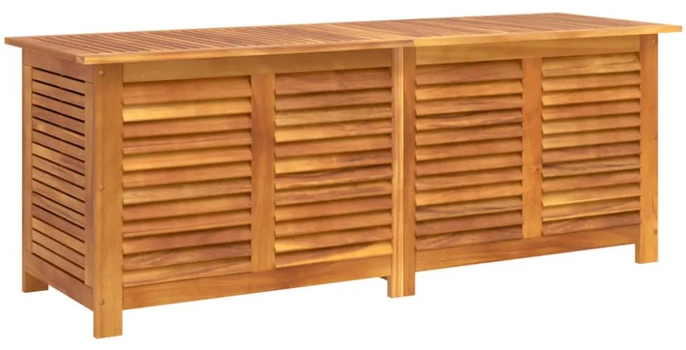 tömör akácfa kerti tárolóláda zsaluval 150 x 50 x 56 cm