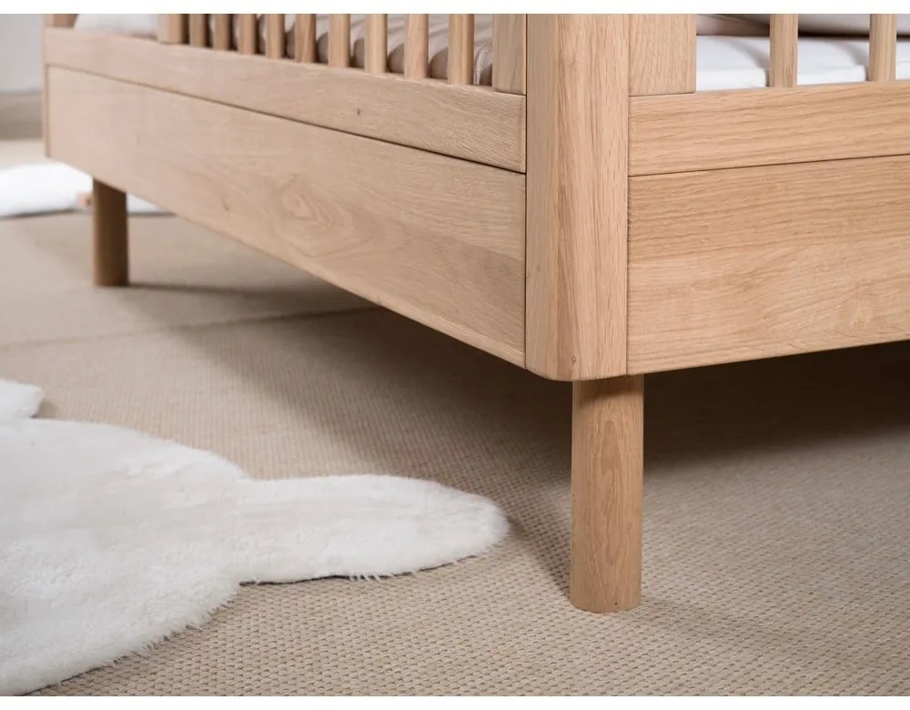 Natúr színű tölgyfa babaágy 70x140 cm Forrest – Vipack