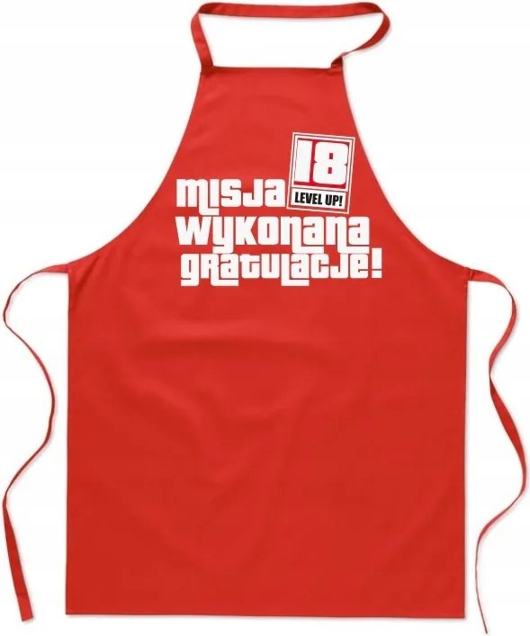 Konyhai Kötény piros Születésnap 18 éves Tizennyolcas Ajándék FA_471_cw