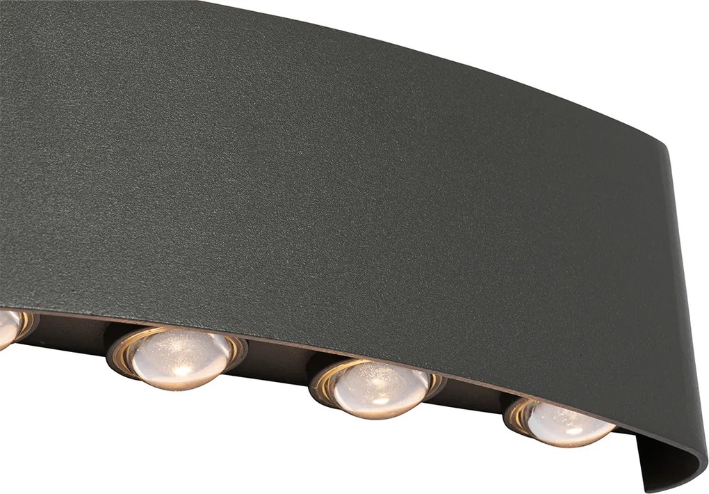 Kültéri fali lámpa sötétszürke LED-del 10-lámpás IP54 - Silly