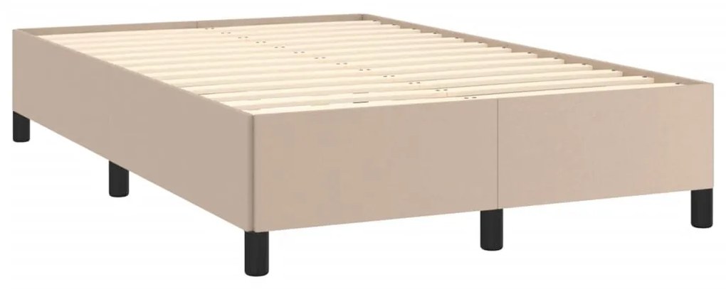 cappuccino színű műbőr rugós és LED-es ágy matraccal 120x190 cm