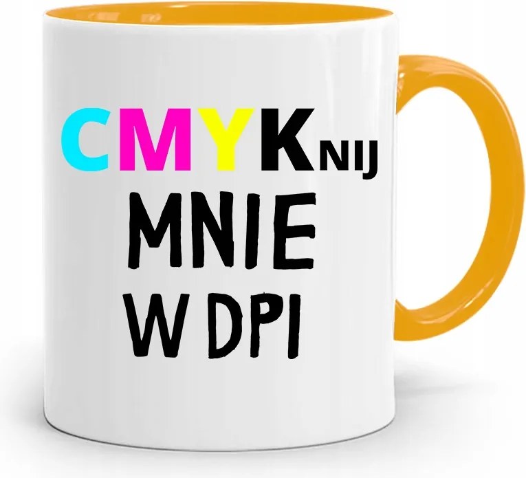 Sárga Bögre Ajándék Grafikusoknak Dpi-ben, fényképes nyomtatással