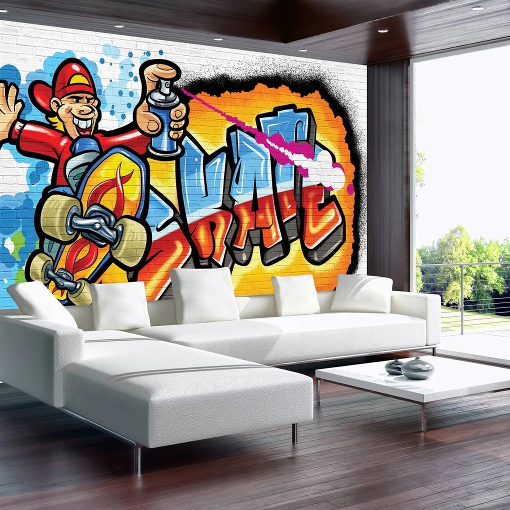 Fotótapéta - Színes Graffiti - gördeszka (152,5x104 cm)