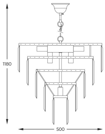 Zuma Line 17106/6+3+1-GD+CL - Csillár láncon AMEDEO 10xE14/40W/230V arany