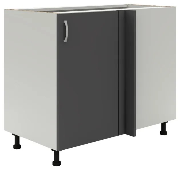 Benita 1 ajtós Alsó konyhaszekrény Antracit-Fehér 98x50x80 cm N