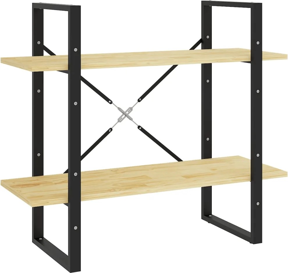vidaXL kétszintes tömör fenyőfa könyvszekrény 80 x 30 x 70 cm