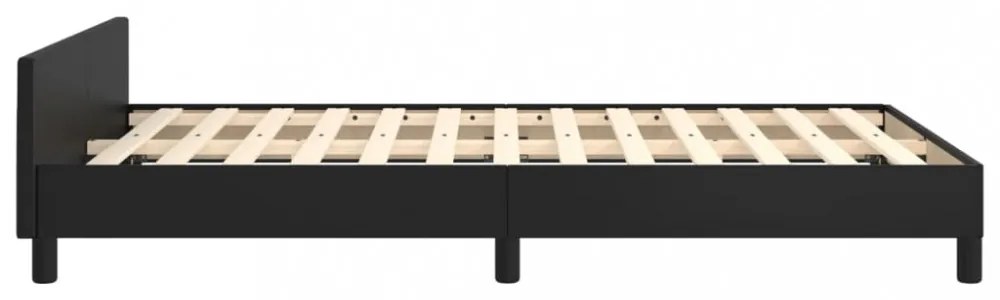 fekete ágykeret fejtámlával matrac nélkül 120x200 cm