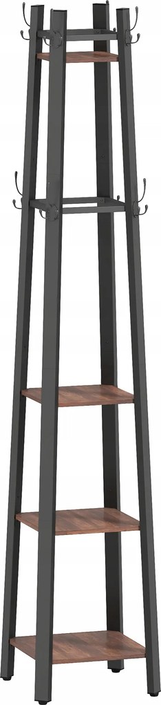 Ruhaakasztó Állvány 4 Polc 8 Akasztó Ipari Stílus