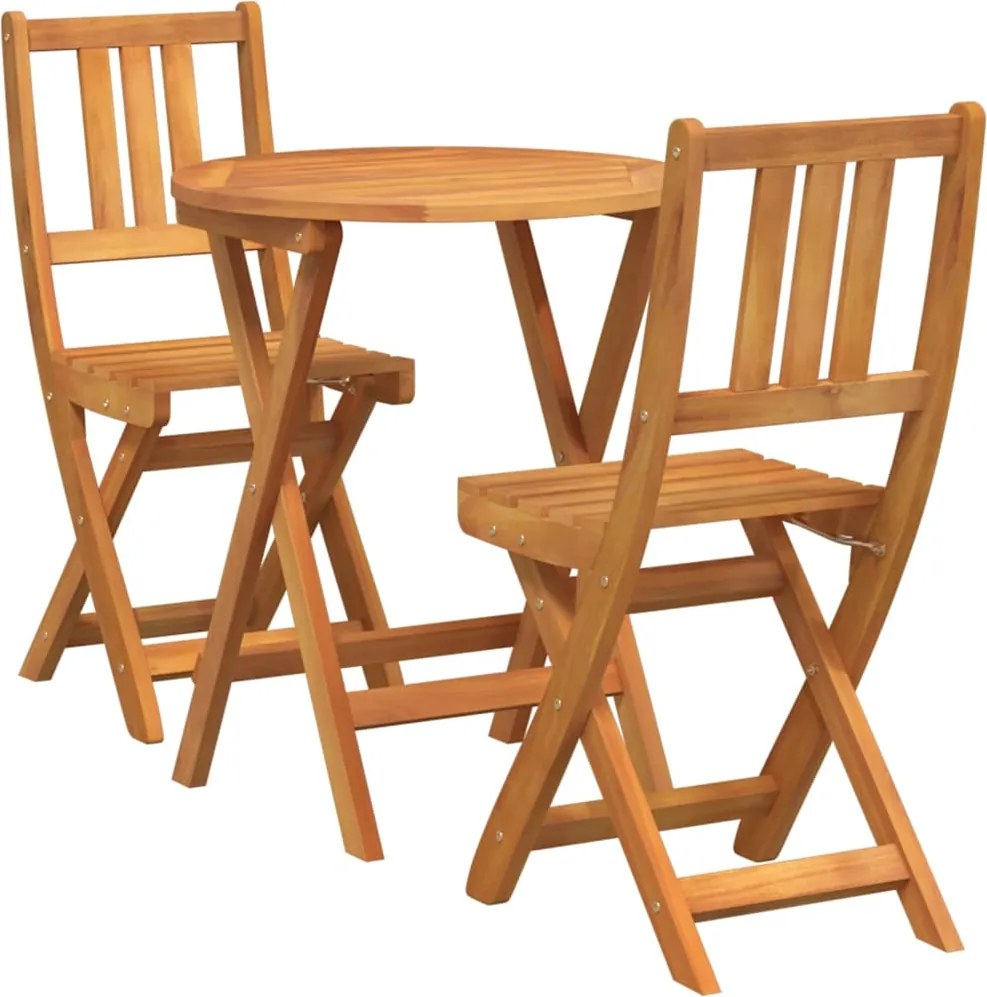 vidaXL Bisztró készlet 3 pcs Olaj Természetes Tömör Akácfa