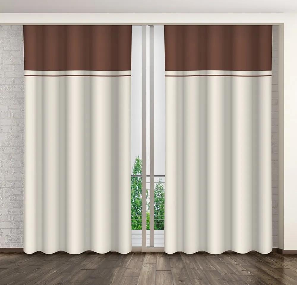Dekoratív hálószoba drapériák bézs-barna színben Hossz: 250 cm