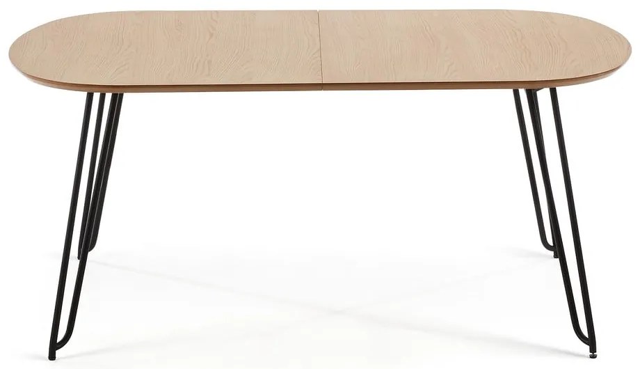 Natúr színű bővíthető étkezőasztal tölgyfa dekorral 100x170 cm Novac – Kave Home