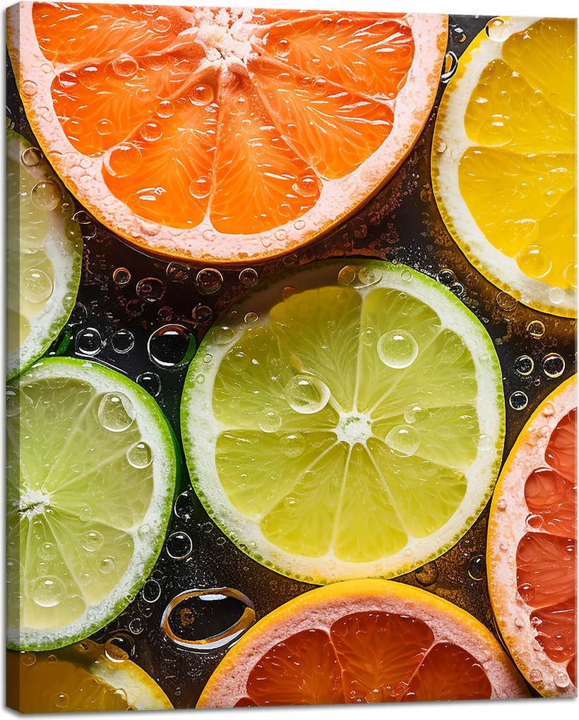 Vászonkép Citrus Frissesség Lime Grapefruit Citrom 40x50