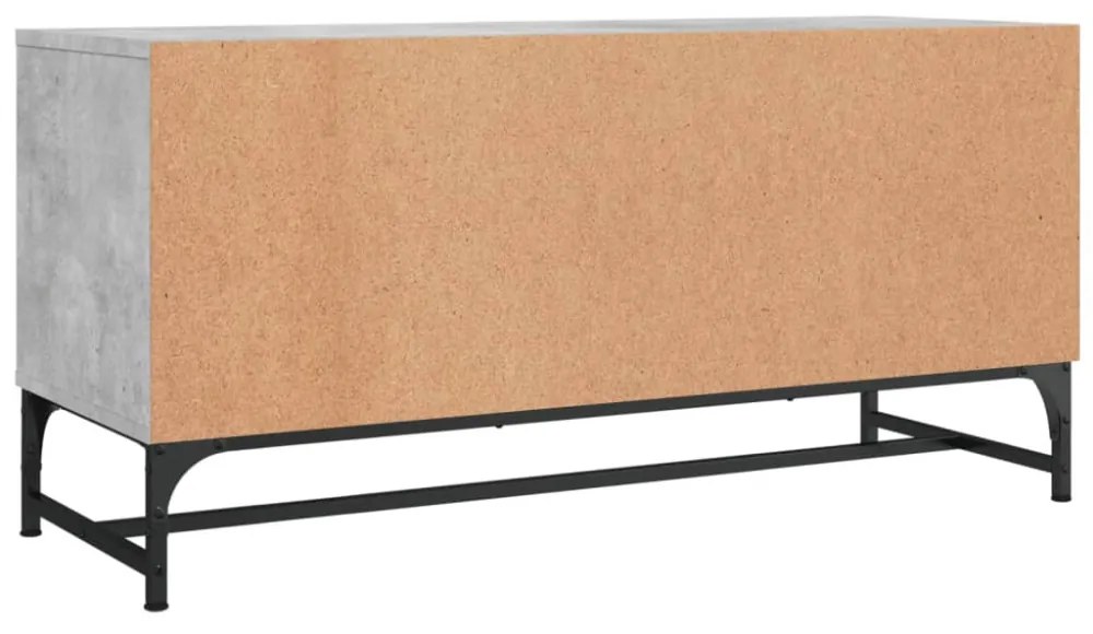 betonszürke TV-szekrény üvegajtókkal 102 x 37 x 50 cm
