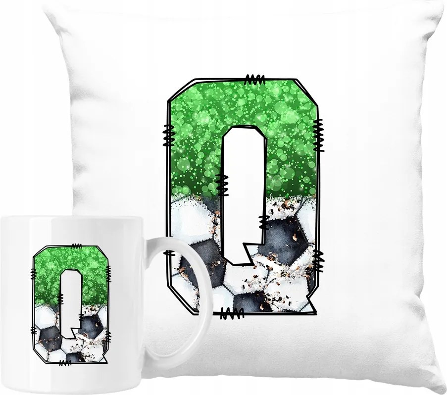 Bögre Szett Párna Labda Ábécé Q betű 9 Ötlet Ajándék