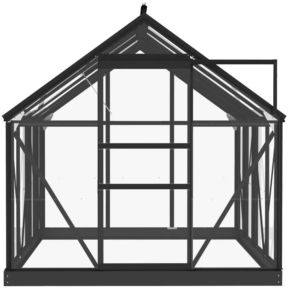 antracitszürke alumínium melegház csereváz 155 x 103 x 191 cm