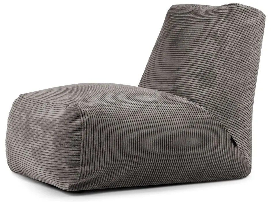 Sötétszürke kordbársony babzsákfotel Tube – SLOWDOWN