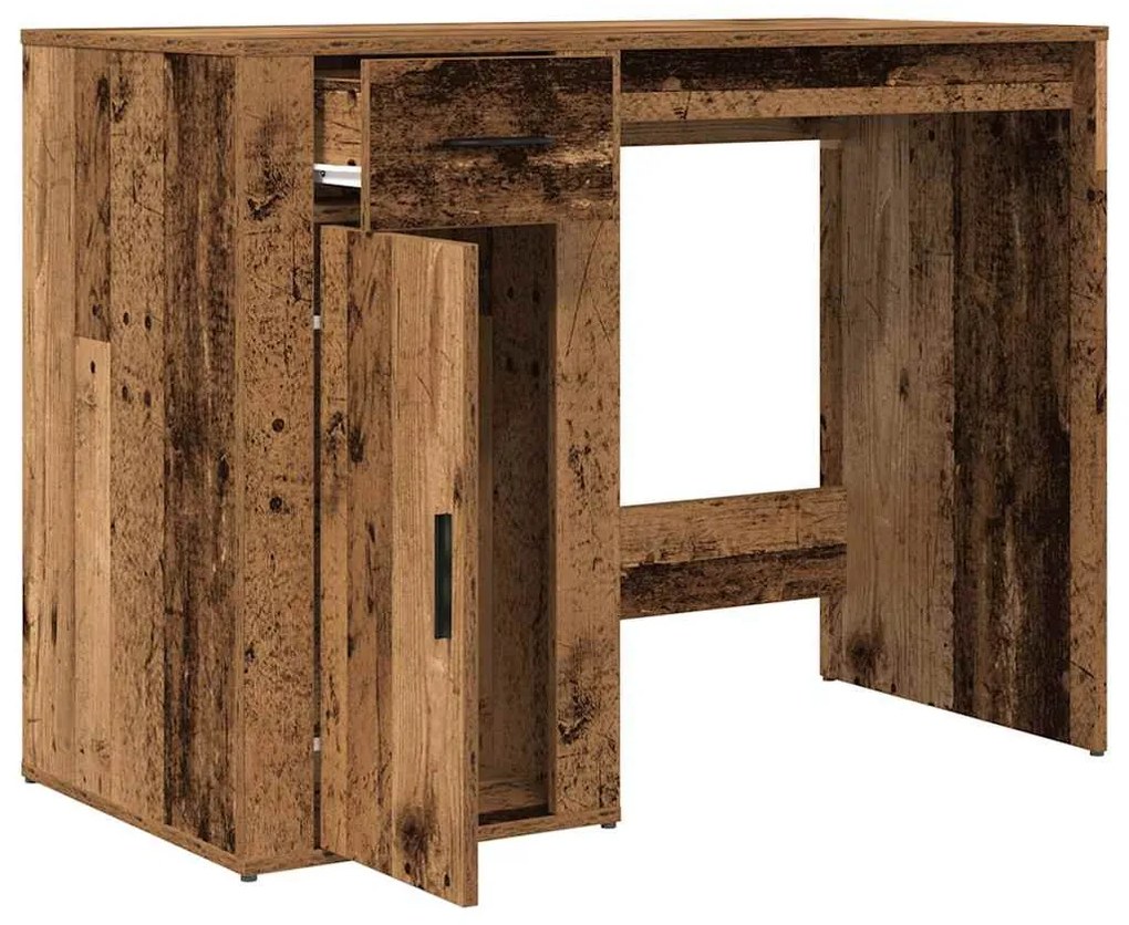 antik fa színű szerelt fa íróasztal 100 x 49 x 75 cm