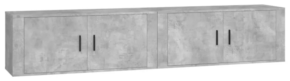 2 db betonszürke fali TV-szekrény 100 x 34,5 x 40 cm