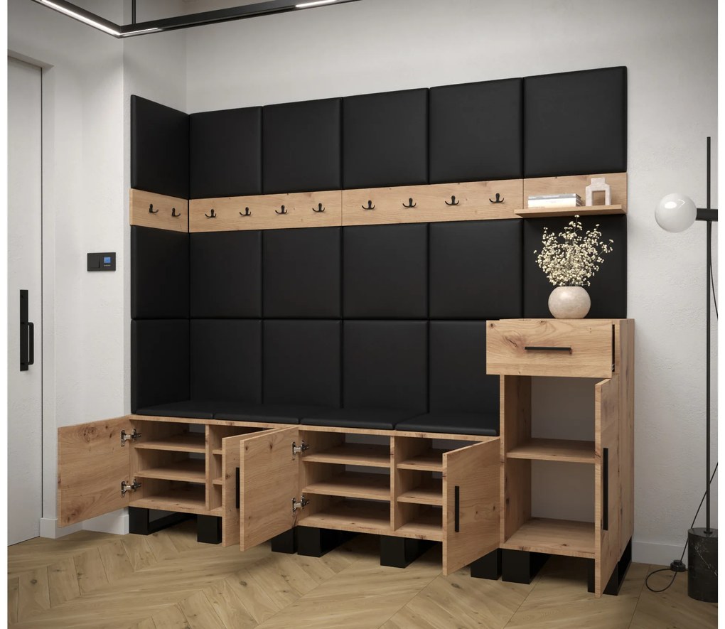 Előszobabútor Amanda 9 (artisan tölgy + rózsaszín). 1085930