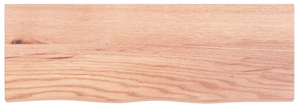 világosbarna kezelt tömör tölgyfa fali polc 80x30x(2-6) cm