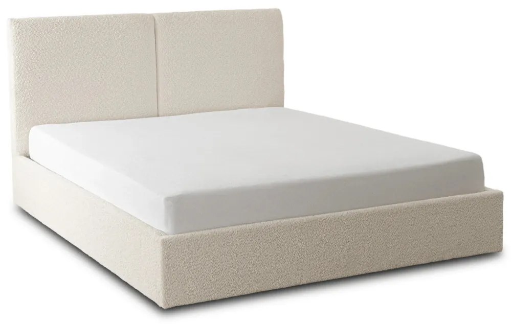 Krém Bouclé Franciaágy Ágyneműtartóval. 140x200 MARSYLIA