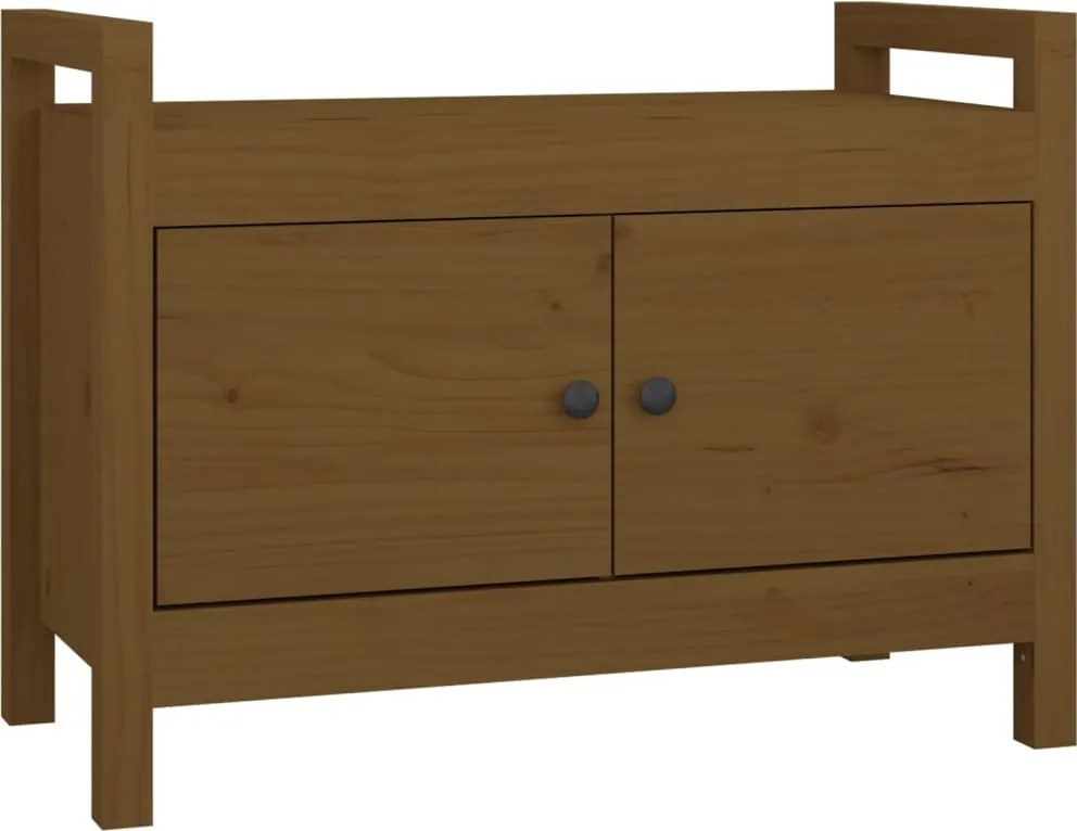 vidaXL mézbarna tömör fenyőfa előszoba pad 80 x 40 x 60 cm
