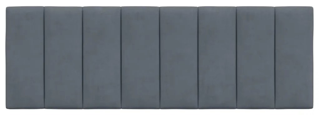 sötétszürke bársony fejtámla párna Hanko 120 cm