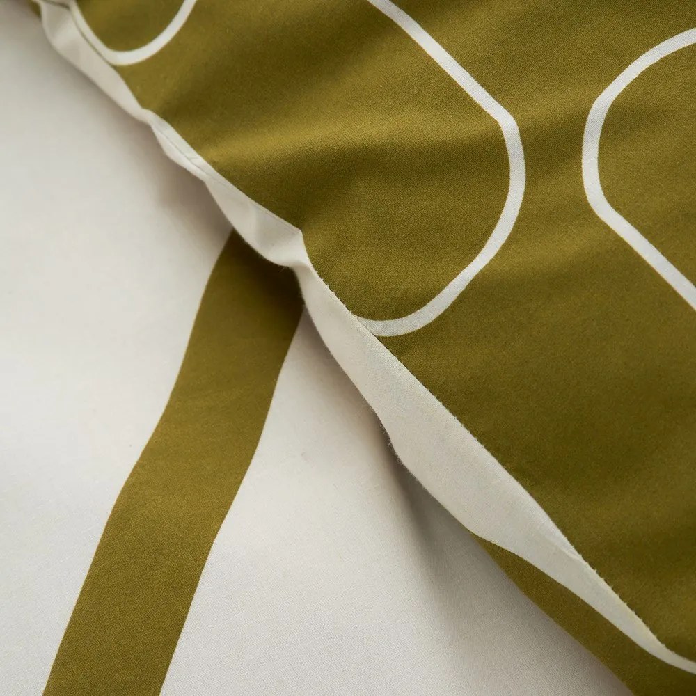 Khaki-bézs kétszemélyes-hosszabbított ágyneműhuzat 230x220 cm Linear Curve – Catherine Lansfield