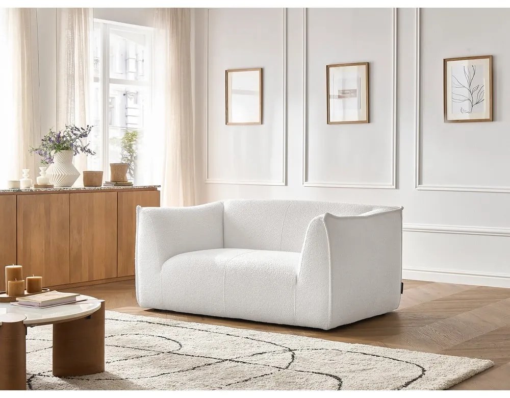 Fehér buklé kanapé 170 cm Giorgia – Bobochic Paris
